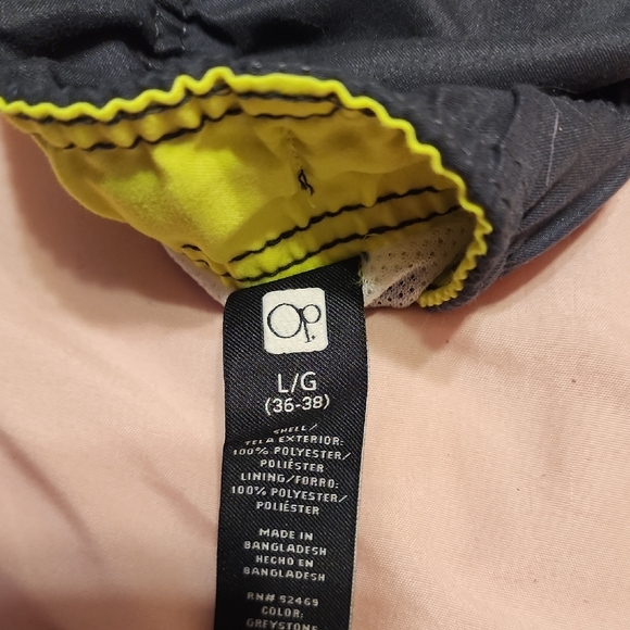OP Gray and Yellow Athletic Swim Trunks Quick-Dry - Picture 8 of 8